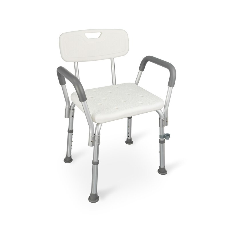 Shower chair with backrest and armrests