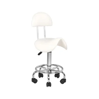 Saddle chair white 6001 with backrest