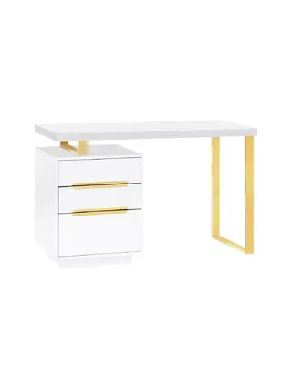 Manicure table desk 3311G - White Gold