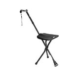 Adjustable aluminum cane with seat