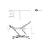Electric massage table 5 sections - Rila PRO - White frame, grey upholstery