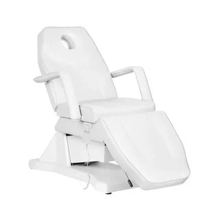 Electric beauty chair with soft padding, white, with 1 motor