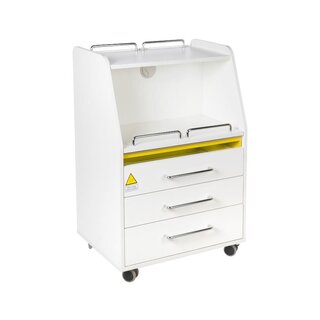 Instrument trolley with wheels - white