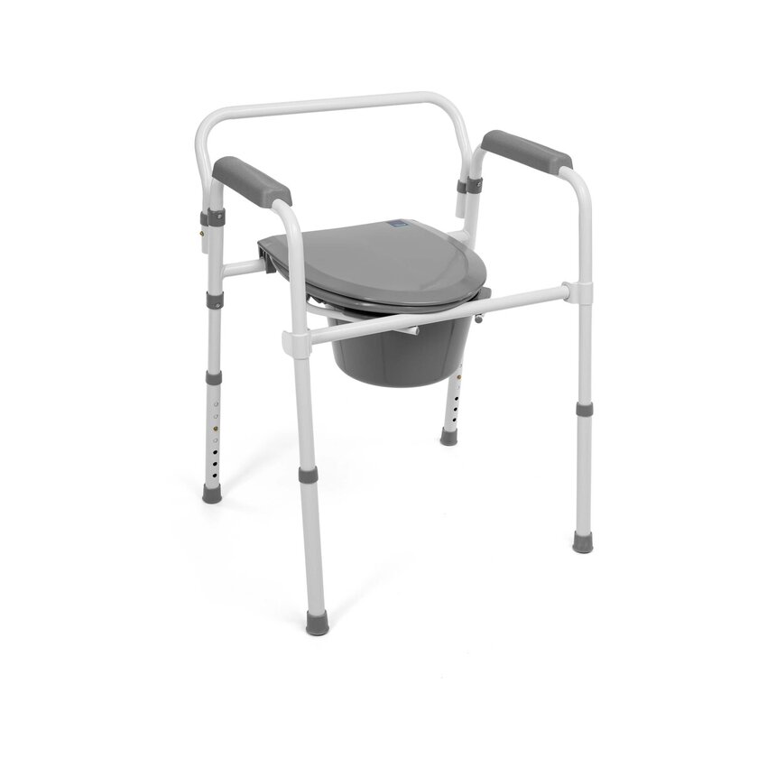 Folding toilet seat with quick release