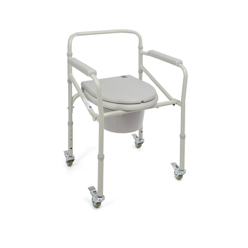 Foldable shower chair with toilet function – Wheels with brakes