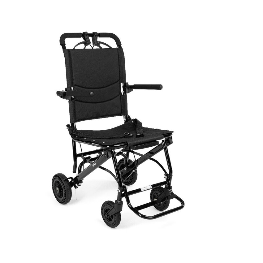 Wheelchair transport foldable with handle