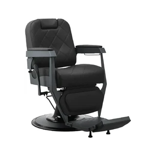 Gabbiano barber chair Bruno with black frame graphite