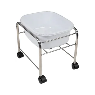 Straight foot bath chrome with wheels