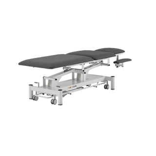 Electric massage table 5 sections - Rila PRO - White frame, grey upholstery