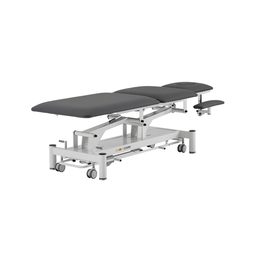 Electric massage table 5 sections - Rila PRO - White frame, grey upholstery