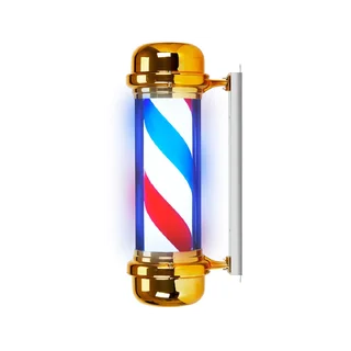Barber Pole Illuminated lamp for hairdresser BB-02 gold large
