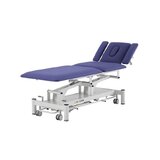 Electric massage table 5 sections - Rila PRO - White frame, blue upholstery