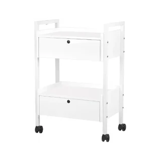 White trolley with 2 lockable drawers - 1019