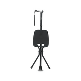 Adjustable aluminum cane with seat
