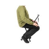 Adjustable aluminum cane with seat