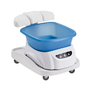 Foot bath with massage and white trolley