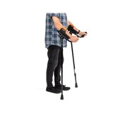Elbow crutch with fold-up forearm support