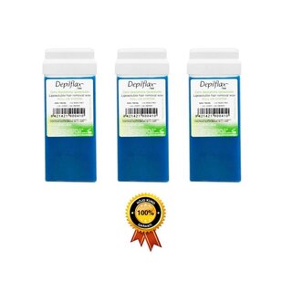 3x Depilflax 100 hair removal wax roll azulene 110g